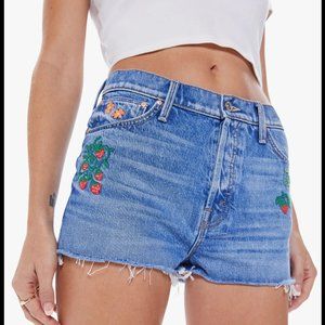 MOTHER DENIM: Garden-Inspired Cut Off Denim Shorts. Size 26. NWT.